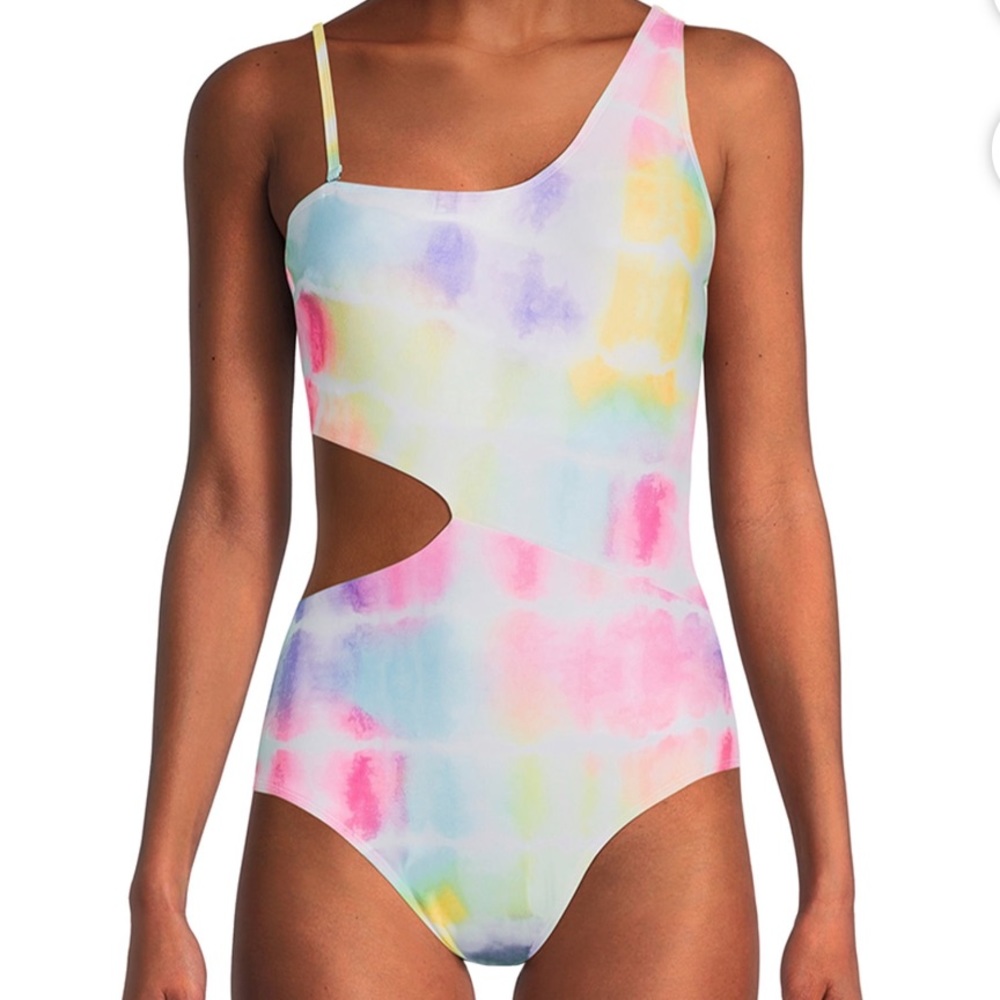 NWT:  tie dye cutout one piece swim suit!